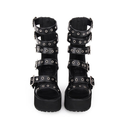 Punk Platform Sandals With High Heels