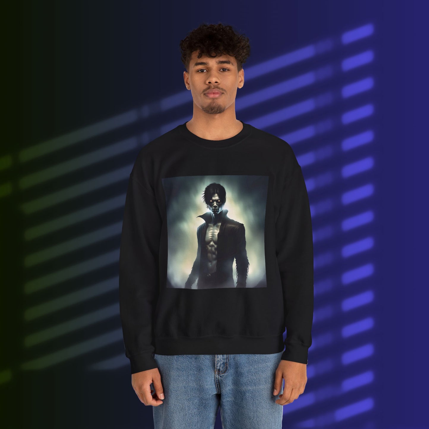 Gothic Style Crewneck Sweatshirt - Unisex Heavy Blend, Perfect for Halloween, Gift for Horror Fans, Cozy Layers, Unique Streetwear