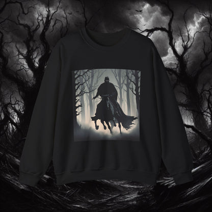 Mystical Forest Rider Sweatshirt | Unisex Heavy Blend Crewneck | Perfect for Halloween, Cozy Style, Gift for Nature Lovers, Eerie Nightwear, [...]