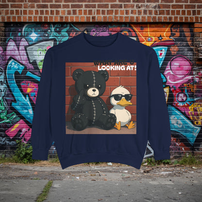 Savage Teddy & Chill Duck Crewneck – Funny Graphic Sweatshirt