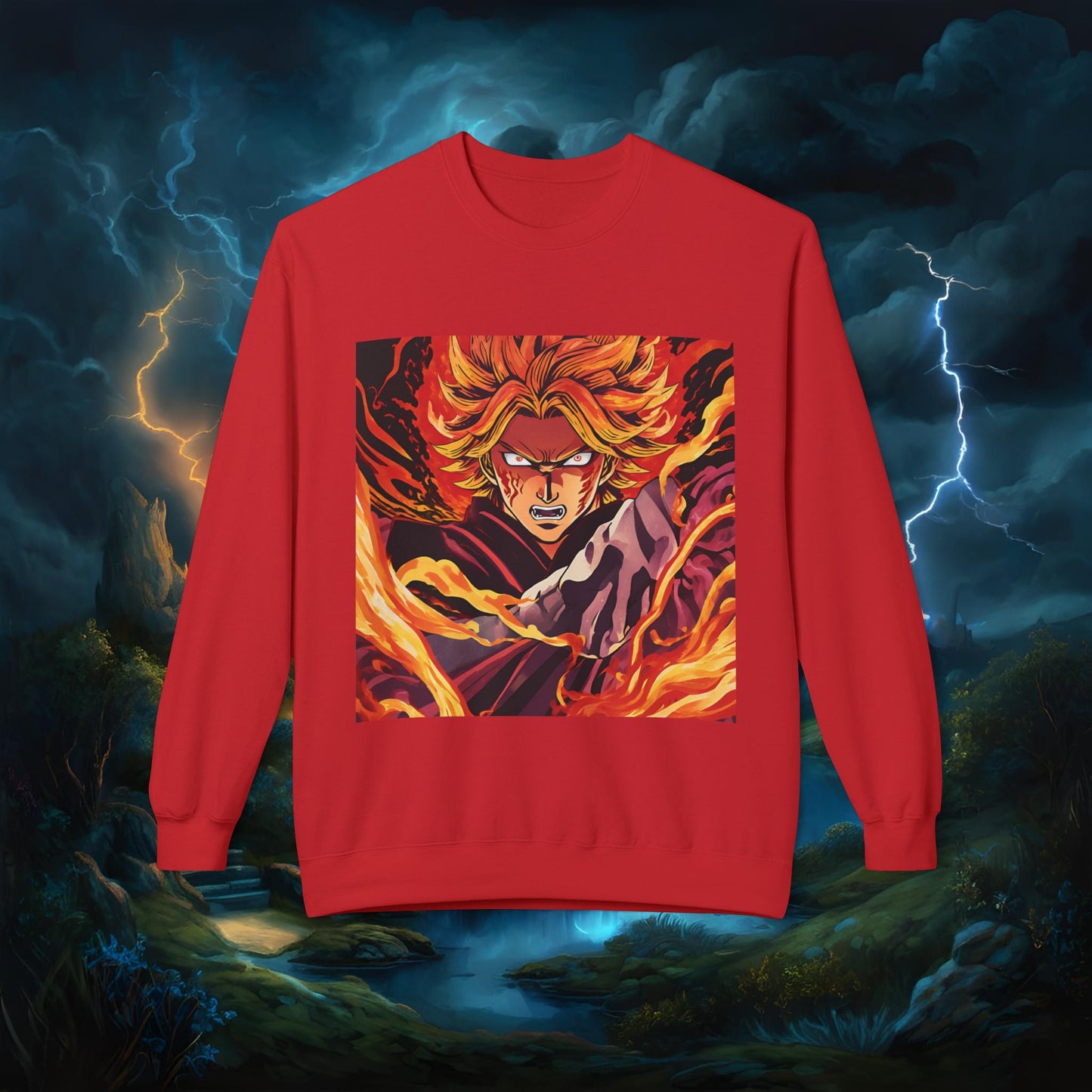 Unisex Flames of Desire  Midweight Softstyle Fleece Crewneck Sweatshirt