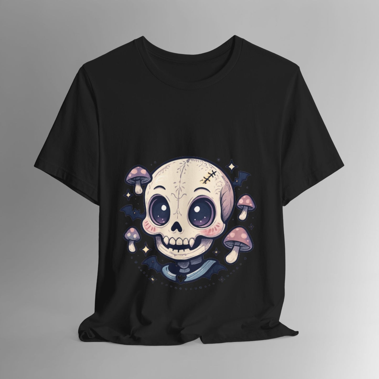 Halloween Skull Tee, Unisex Graphic Tee, Spooky Shirt, Cute Skeleton Apparel, Fall Fashion, Witchy Vibes