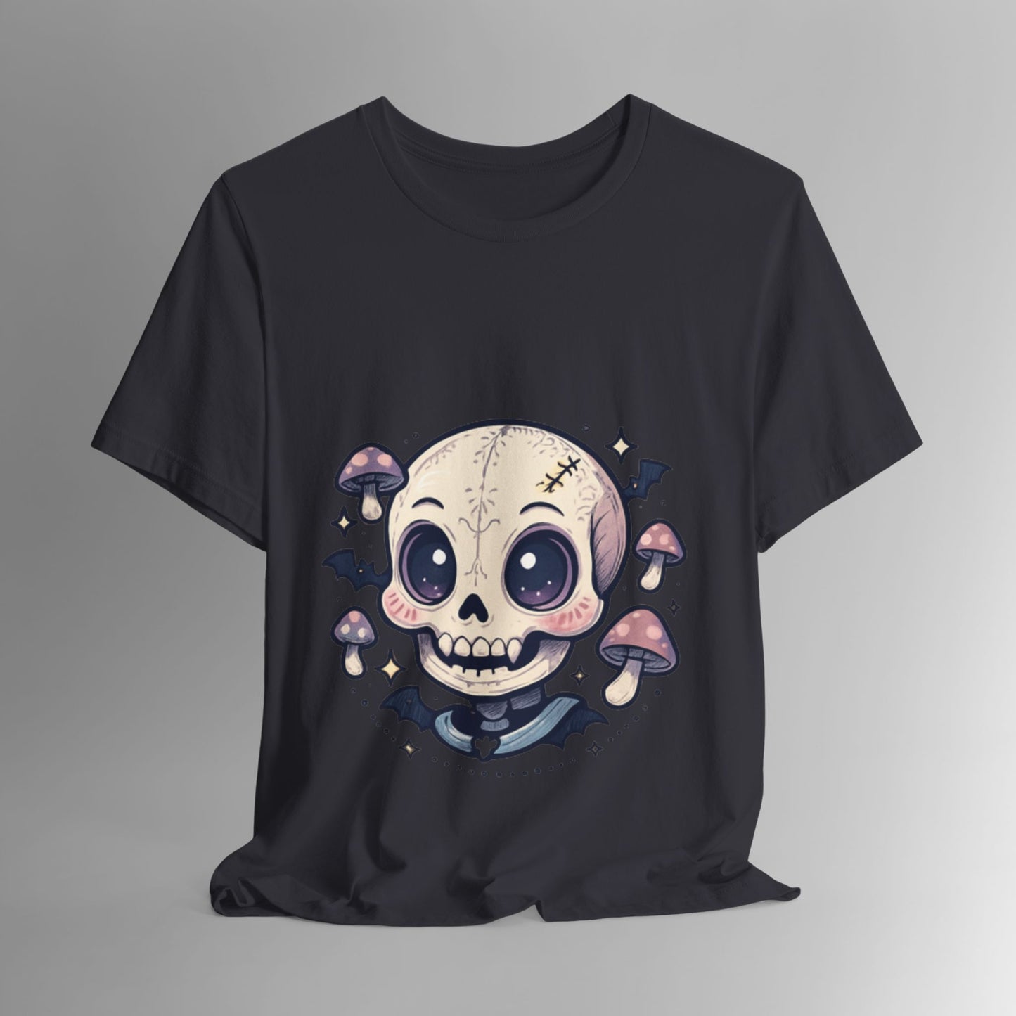 Halloween Skull Tee, Unisex Graphic Tee, Spooky Shirt, Cute Skeleton Apparel, Fall Fashion, Witchy Vibes