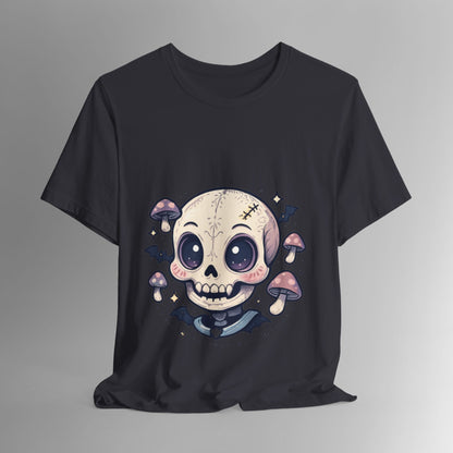 Halloween Skull Tee, Unisex Graphic Tee, Spooky Shirt, Cute Skeleton Apparel, Fall Fashion, Witchy Vibes