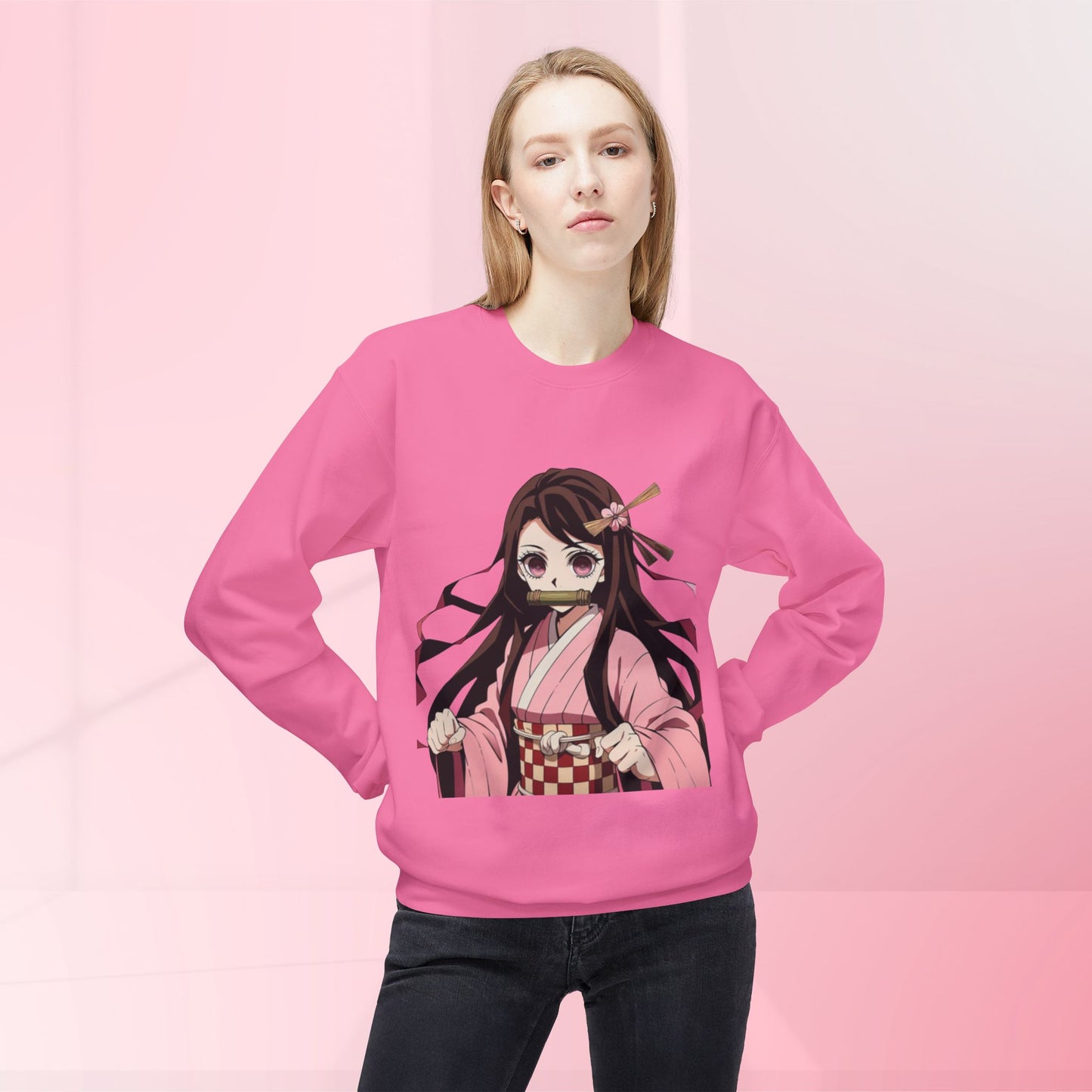 Nezuko Softstyle Fleece Crewneck Sweatshirt