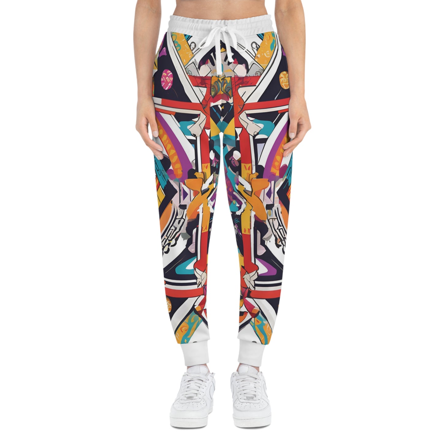 Colorful Geometric Pattern On A White Background Sweatpants