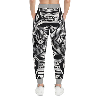 Athletic Black And White Tribal Design Sweatpants