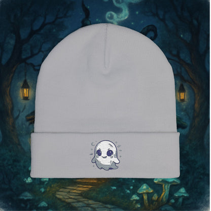 Adorable Ghost Embroidered Halloween Knit Beanie