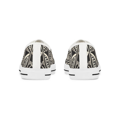 Men's Architectural Pattern Men's Low Top Sneakers — Vintage Facade Print
