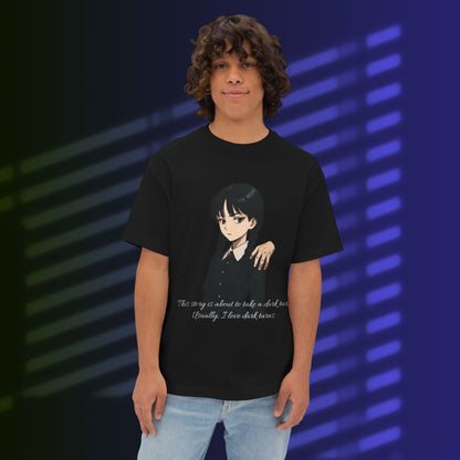 Oversized Boxy Tee - Wednesday Adams & Thing Animation Style Shirt.