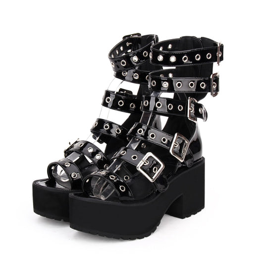 Punk Platform Sandals With High Heels