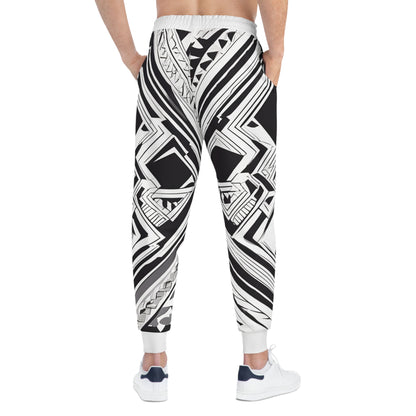 Athletic Black And White Drawing Of A Geometric Pattern Joggers