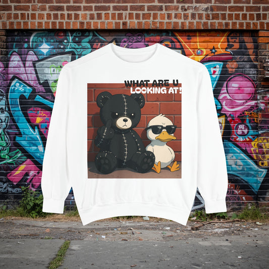 Savage Teddy & Chill Duck Crewneck – Funny Graphic Sweatshirt