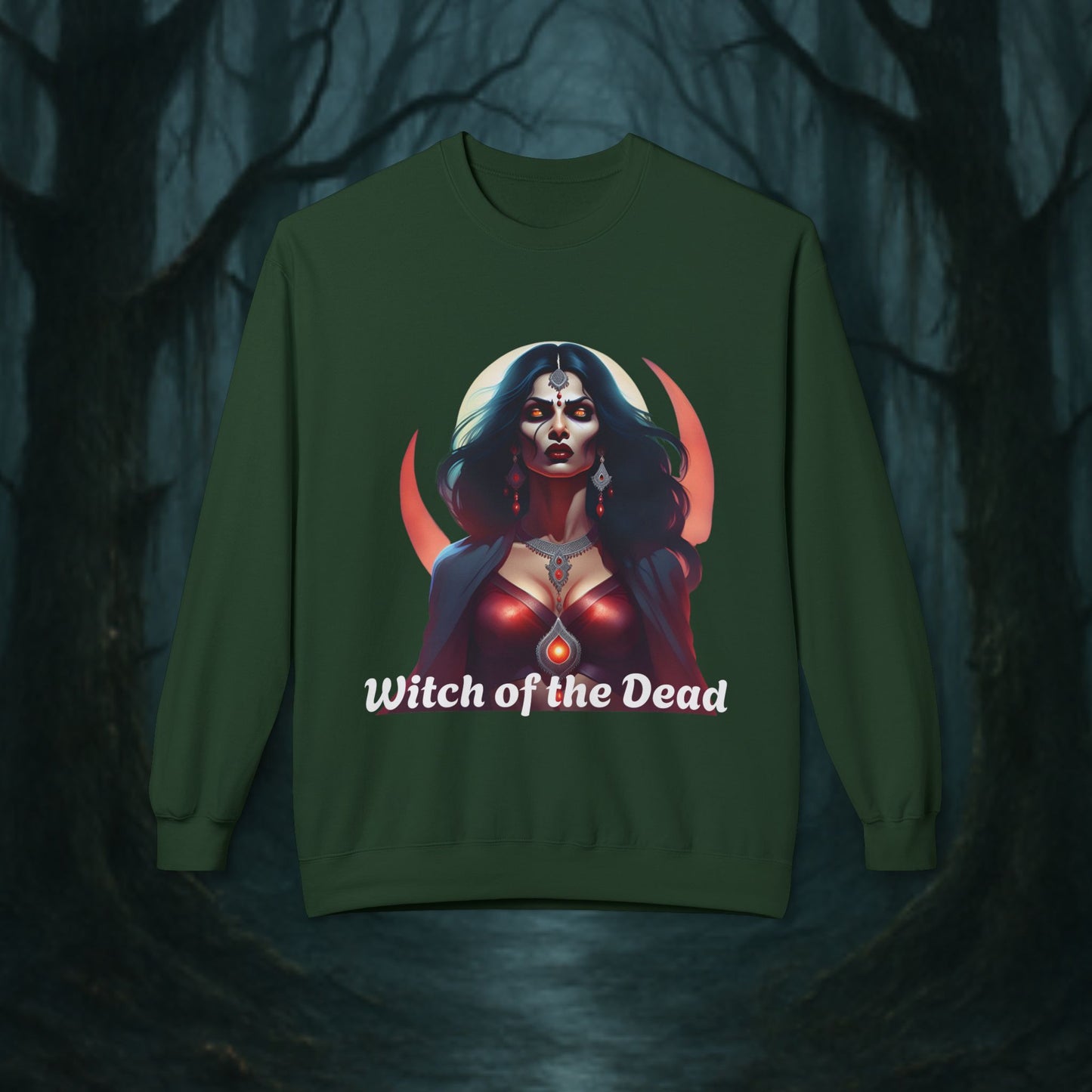 Witch of the Dead Sweatshirt | Unisex Fleece Crewneck | Halloween Apparel, Cozy Gift, Spooky Fashion, Psychedelic Style, Witchy Vibes