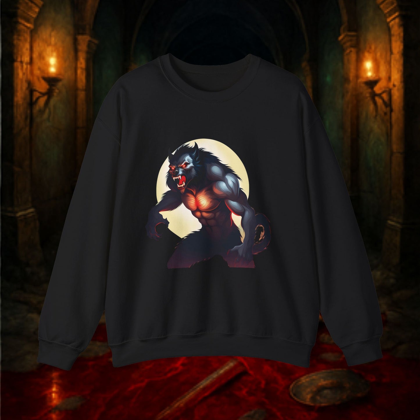 Gothic Monster Sweatshirt - Unisex Crewneck, Spooky Apparel, Halloween Gift, Dark Aesthetic, Unique Streetwear