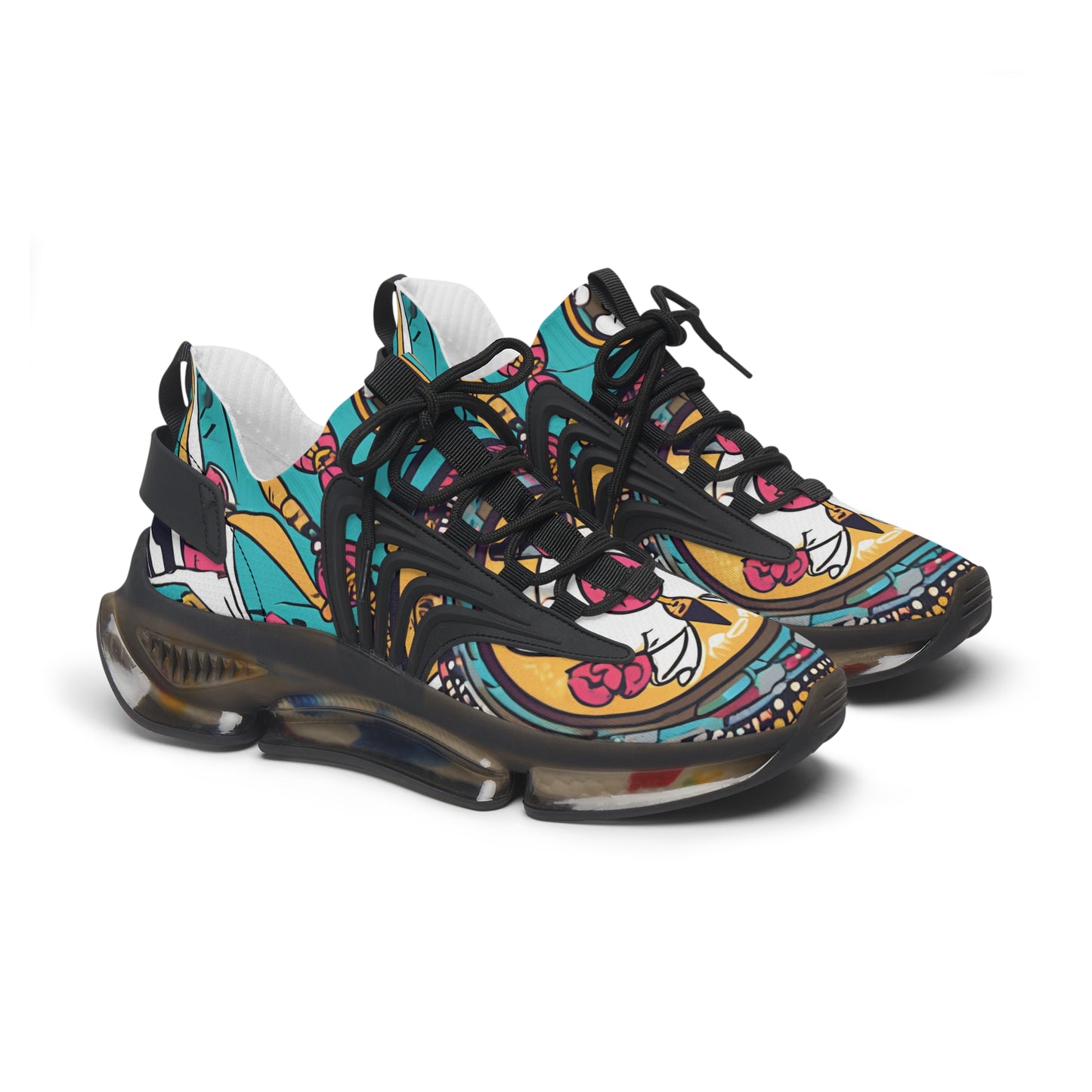 Women's Mesh Colorful Pattern With An Ornate Design Sneakers