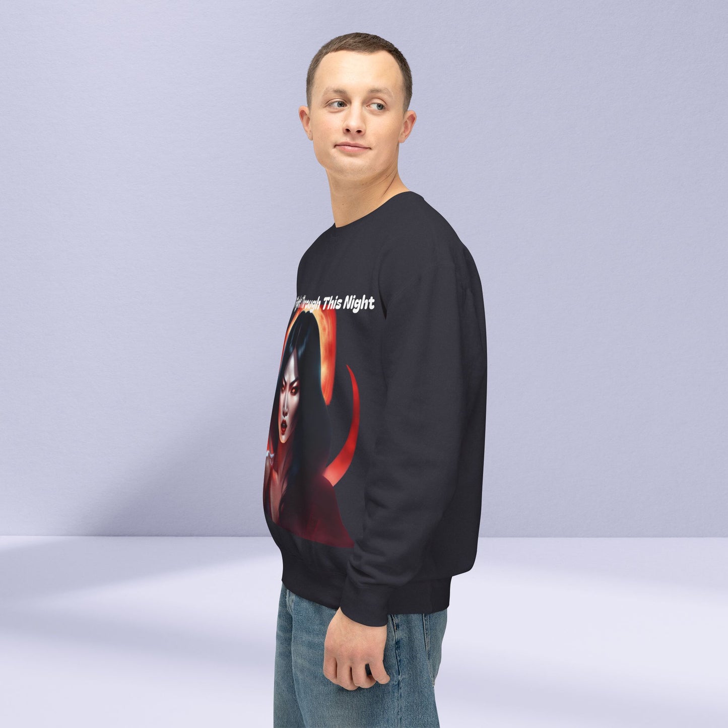 Gothic Inspiration Crewneck Sweatshirt - I'll Fight Through This Night, Unisex Sweater, Dark Fashion Apparel, Alternative Style [...]