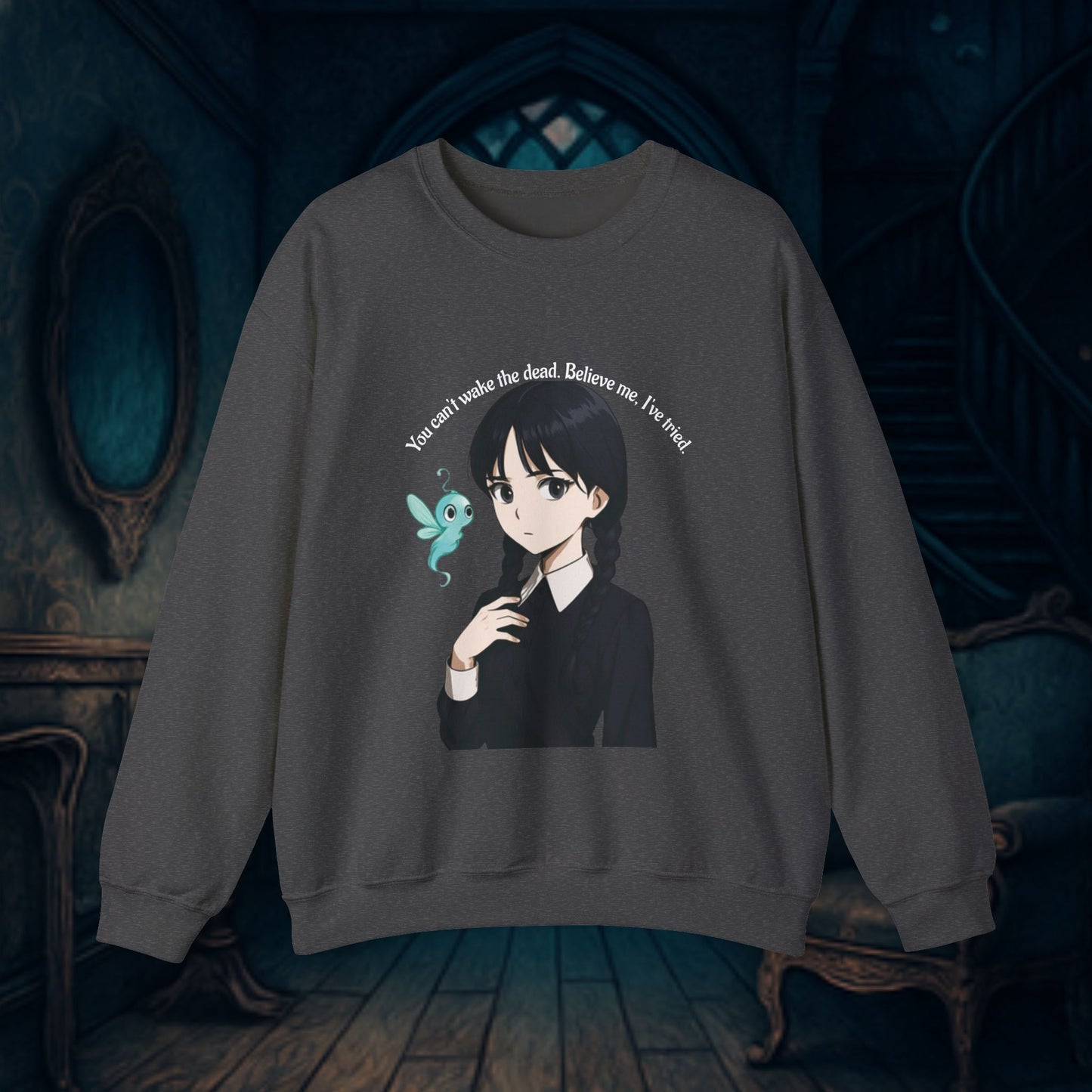 Anime-Inspired Wednesday Can't Wake the Dead Sweatshirt