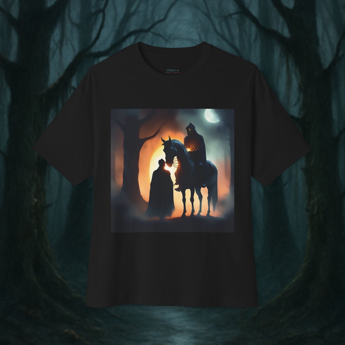 Mysterious Fantasy Art Tee | Unisex Oversized Boxy Tee, Graphic T-Shirt, Gift for Fantasy Lovers, Casual Wear, Halloween Style