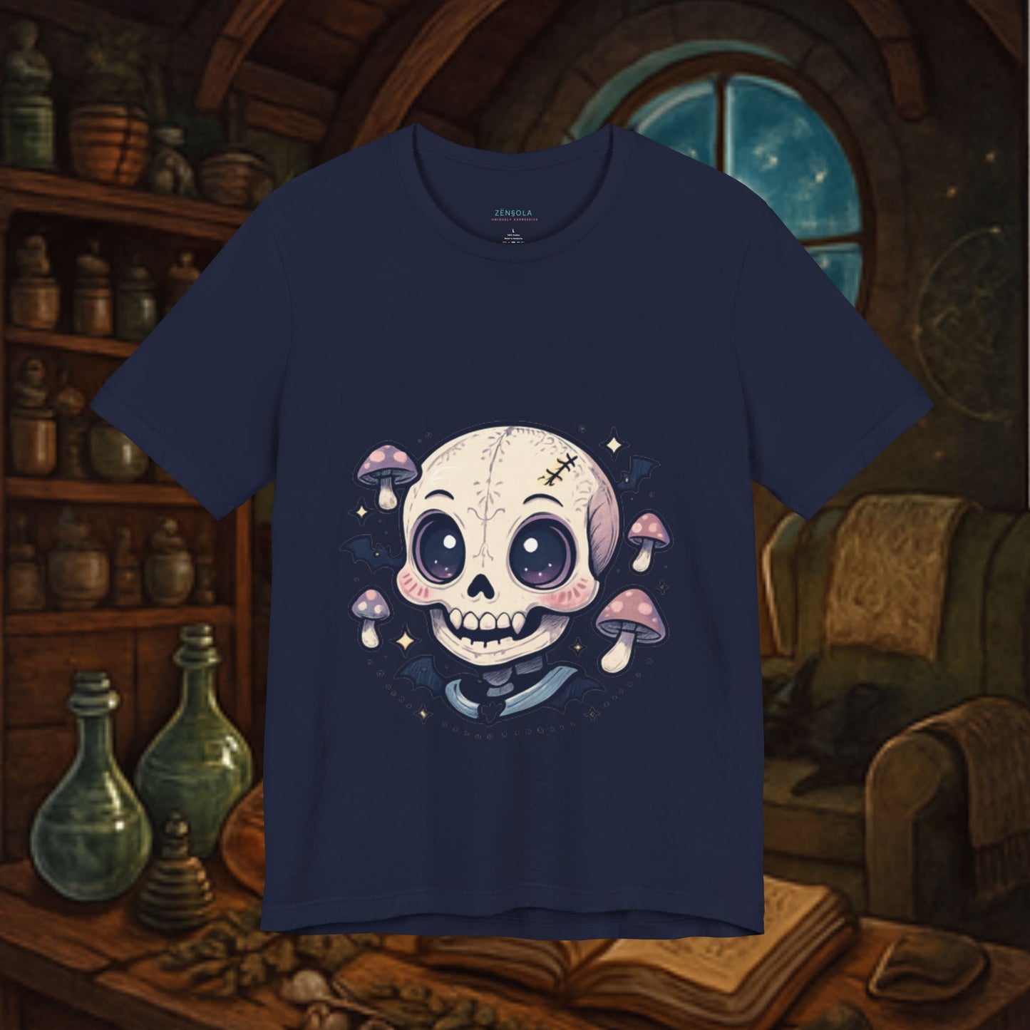 Halloween Skull Tee, Unisex Graphic Tee, Spooky Shirt, Cute Skeleton Apparel, Fall Fashion, Witchy Vibes