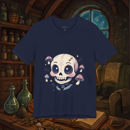 Halloween Skull Tee, Unisex Graphic Tee, Spooky Shirt, Cute Skeleton Apparel, Fall Fashion, Witchy Vibes