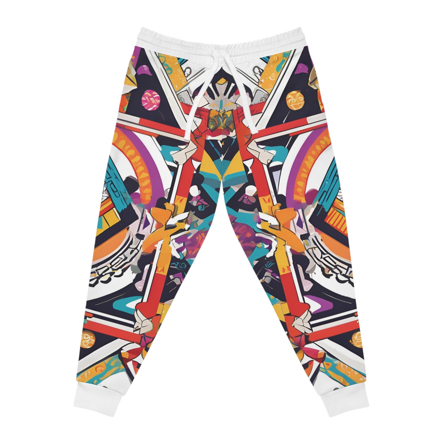 Colorful Geometric Pattern On A White Background Sweatpants