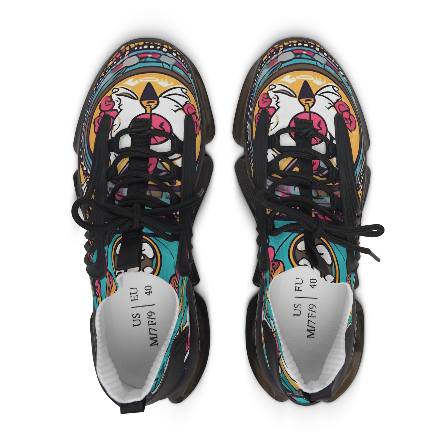 Women's Mesh Colorful Pattern With An Ornate Design Sneakers