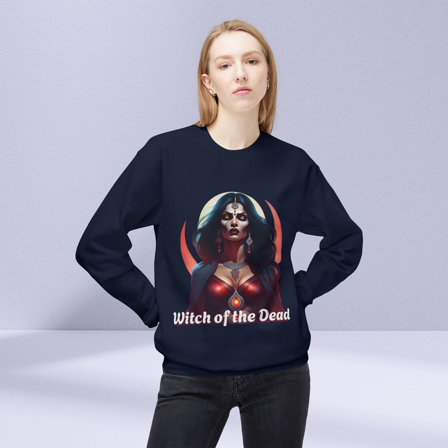 Witch of the Dead Sweatshirt | Unisex Fleece Crewneck | Halloween Apparel, Cozy Gift, Spooky Fashion, Psychedelic Style, Witchy Vibes