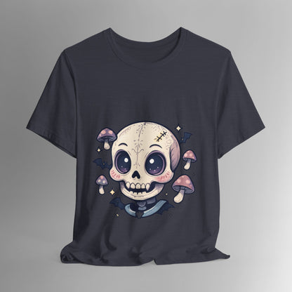 Halloween Skull Tee, Unisex Graphic Tee, Spooky Shirt, Cute Skeleton Apparel, Fall Fashion, Witchy Vibes