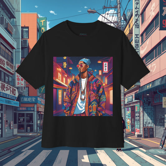 Neon Nights Nomad, Street Style Unisex Oversized Boxy Tee