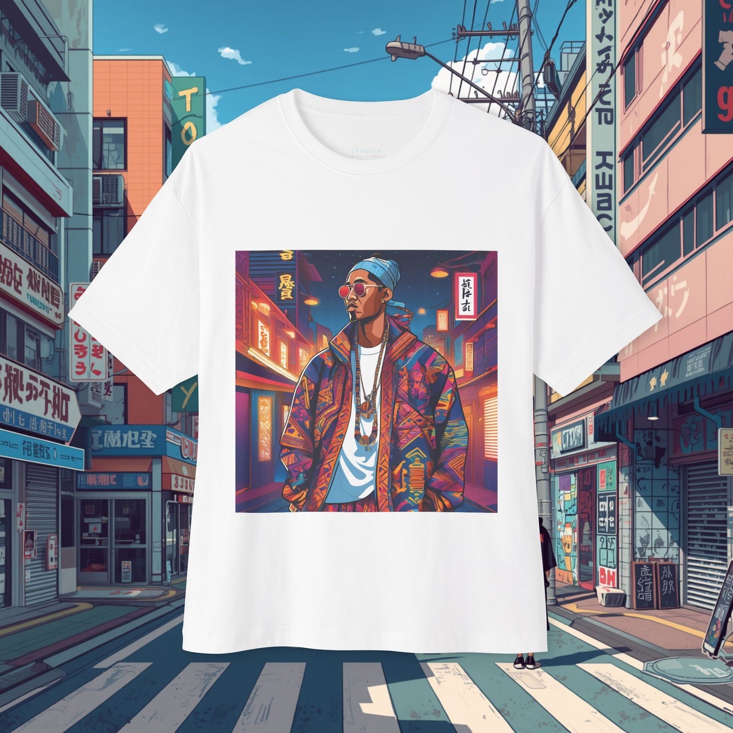 Neon Nights Nomad, Street Style Unisex Oversized Boxy Tee