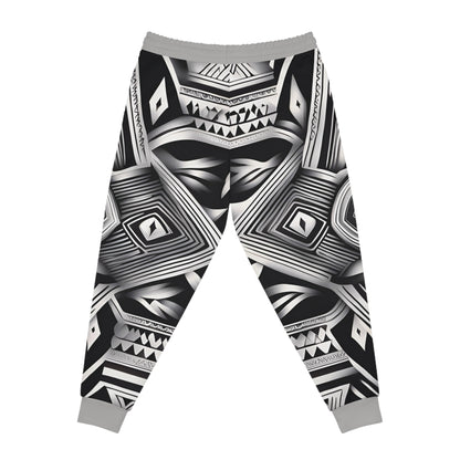 Athletic Black And White Tribal Design Sweatpants