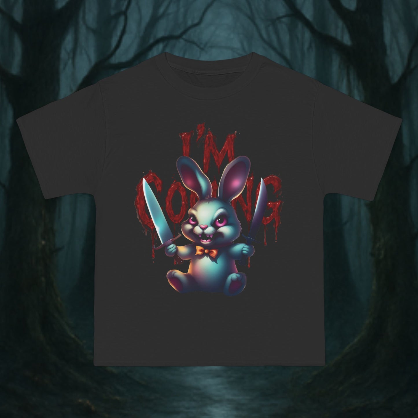 Spooky Bunny T-Shirt - Halloween Humor Tee, Cute Scary Shirt, Fun Graphic Tee, Unique Gift for Halloween, Horror Movie Fans