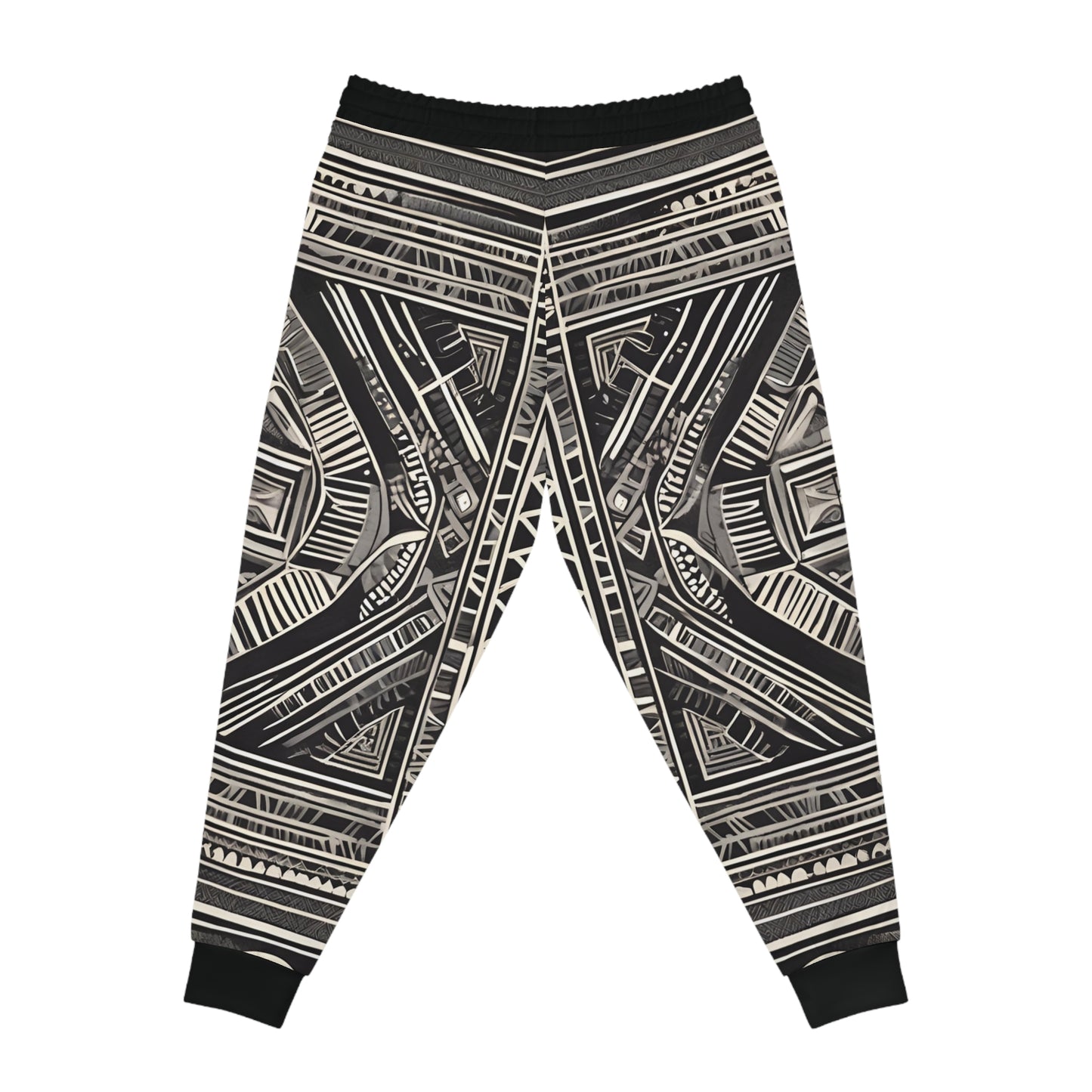 Black, Cream And White Drawing Of An Ornate Design Sweatpants