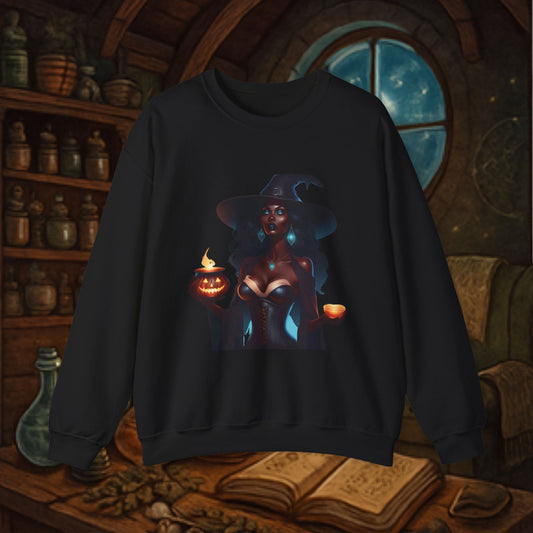 Witchy Halloween Sweatshirt, Cozy Fall Apparel, Unisex Crewneck, Halloween Costume Alternative, Spooky Season Gift, Witchy Decor