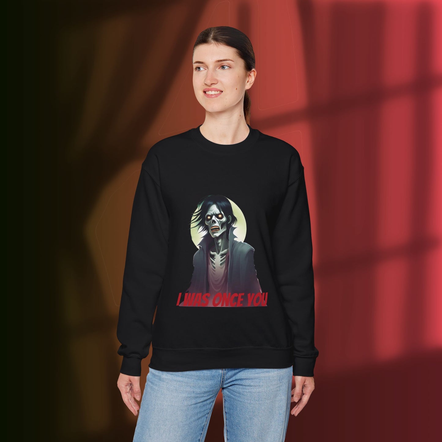 Gothic Zombie Horror Crewneck Sweatshirt - Unisex Gift for Halloween, Spooky Nights, Horror Lovers, Funny Sweatshirt, Casual Wear