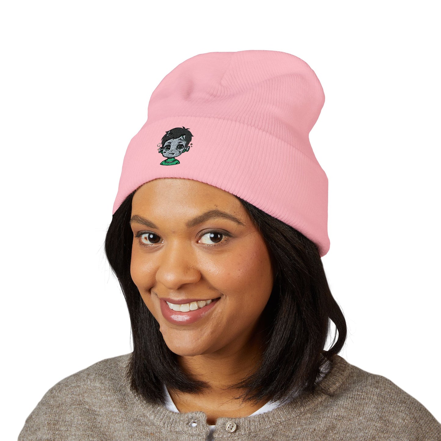 Beanie - Cute Creepy Frankenstein Embroidered Classic Cuffed Beanie