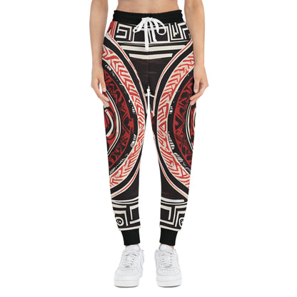 Red And Black Tribe Pattern Design Sweatpants