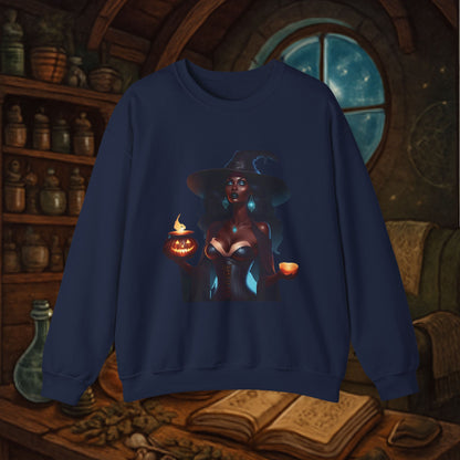 Witchy Halloween Sweatshirt, Cozy Fall Apparel, Unisex Crewneck, Halloween Costume Alternative, Spooky Season Gift, Witchy Decor