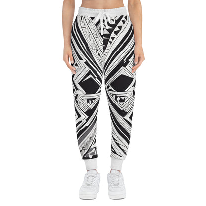 Athletic Black And White Drawing Of A Geometric Pattern Joggers