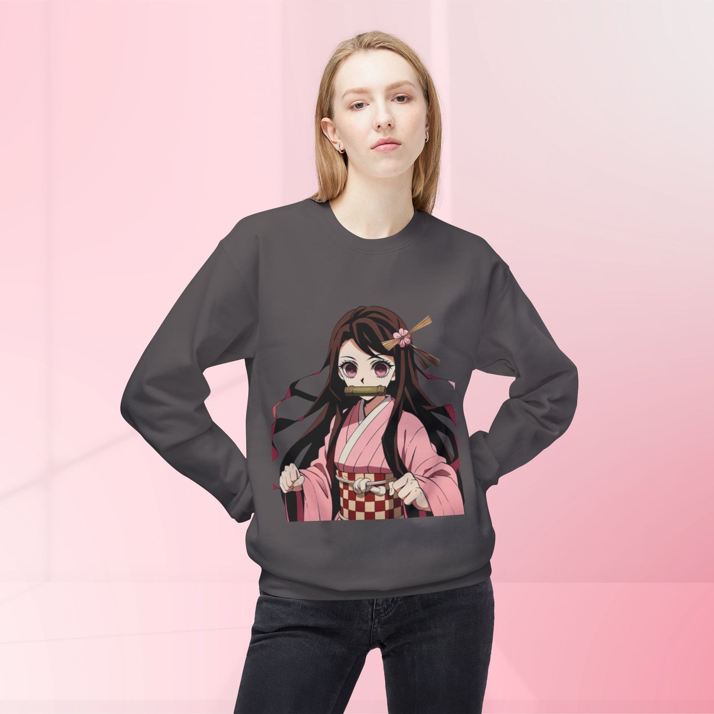 Nezuko Softstyle Fleece Crewneck Sweatshirt