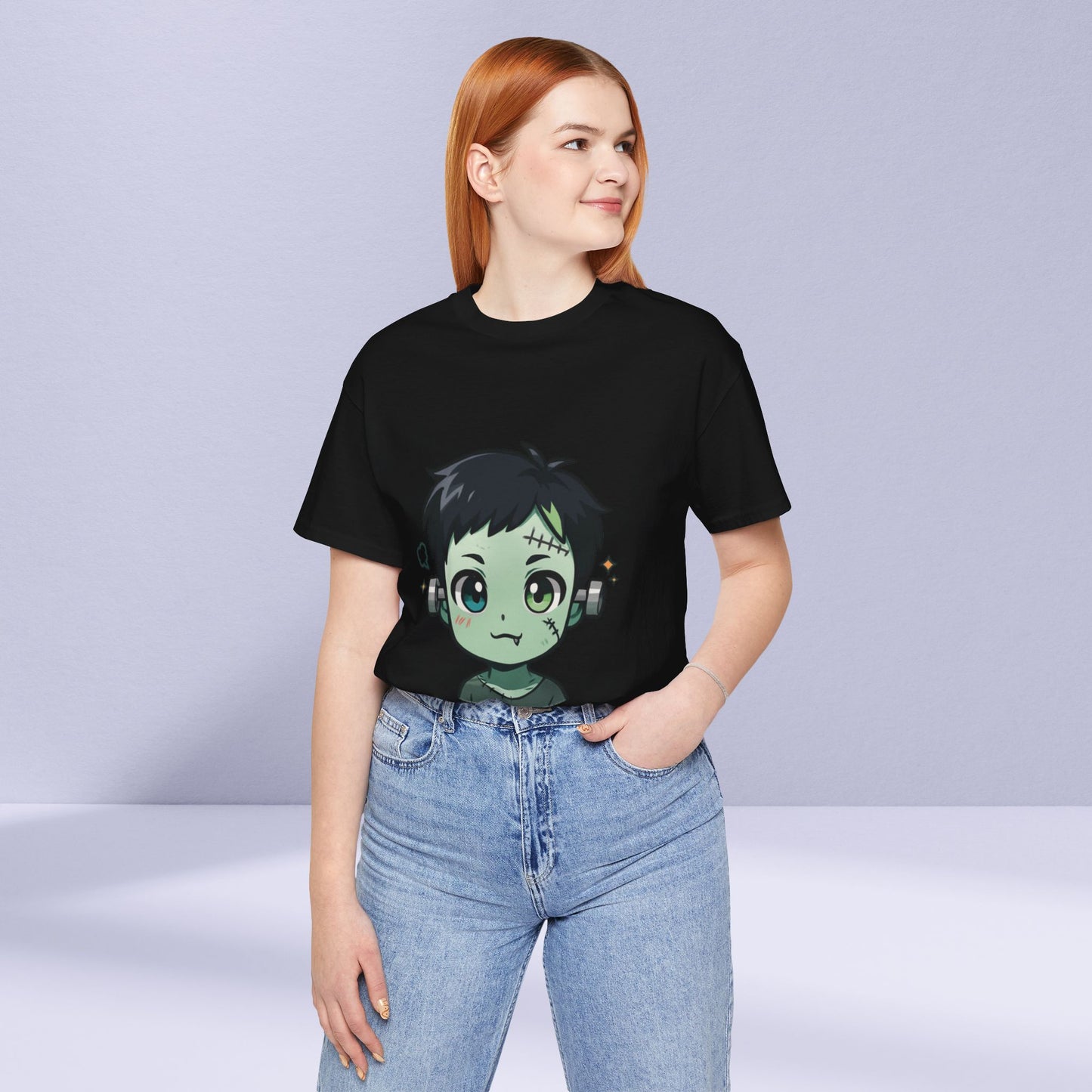 Cute Frankenstein Graphic Tee for Kids, Fun Halloween Shirt, Unisex Comic Style T-Shirt, Perfect for Parties, Costume Events