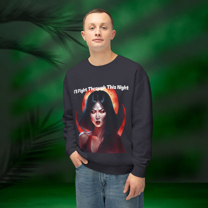 Gothic Inspiration Crewneck Sweatshirt - I'll Fight Through This Night, Unisex Sweater, Dark Fashion Apparel, Alternative Style [...]