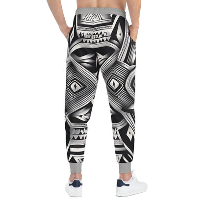 Athletic Black And White Tribal Design Sweatpants