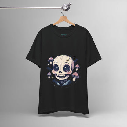 Halloween Skull Tee, Unisex Graphic Tee, Spooky Shirt, Cute Skeleton Apparel, Fall Fashion, Witchy Vibes