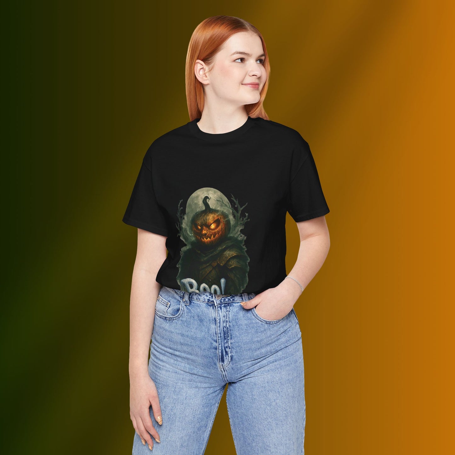 Sketched Spooky Pumpkin Monster Halloween Tee, Unisex Tee, Ghostly Apparel, Fall Fashion, Boo Graphic Shirt, Trick or Treat Wear, Halloween Gift