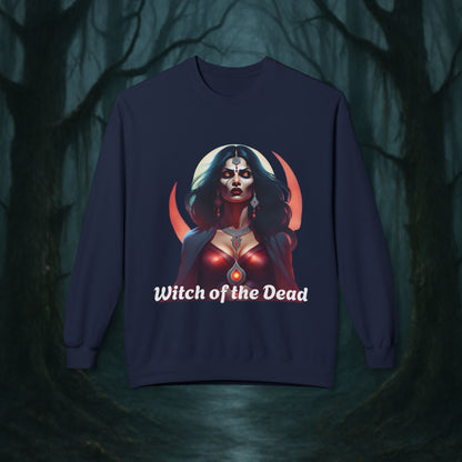 Witch of the Dead Sweatshirt | Unisex Fleece Crewneck | Halloween Apparel, Cozy Gift, Spooky Fashion, Psychedelic Style, Witchy Vibes