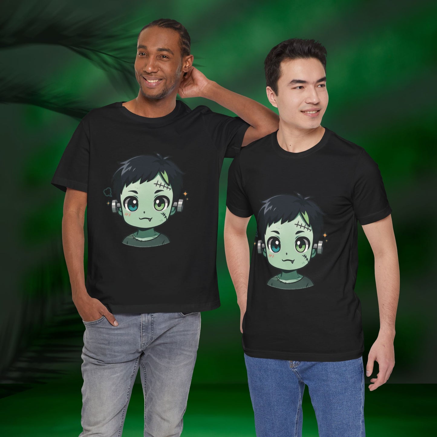 Cute Frankenstein Graphic Tee for Kids, Fun Halloween Shirt, Unisex Comic Style T-Shirt, Perfect for Parties, Costume Events