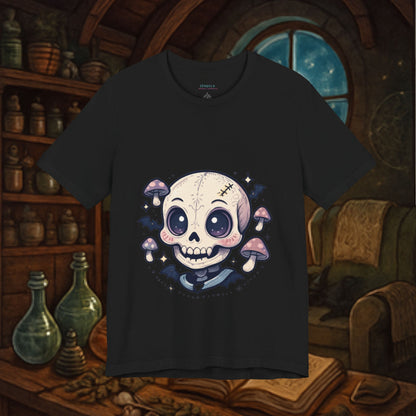 Halloween Skull Tee, Unisex Graphic Tee, Spooky Shirt, Cute Skeleton Apparel, Fall Fashion, Witchy Vibes