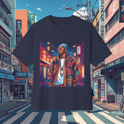 Neon Nights Nomad, Street Style Unisex Oversized Boxy Tee